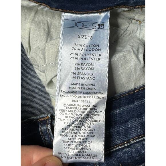 Joe's Jeans Youth Girls Straight Leg Blue Denim Jeans - Size 18 (28x30.5) - Picture 7 of 7